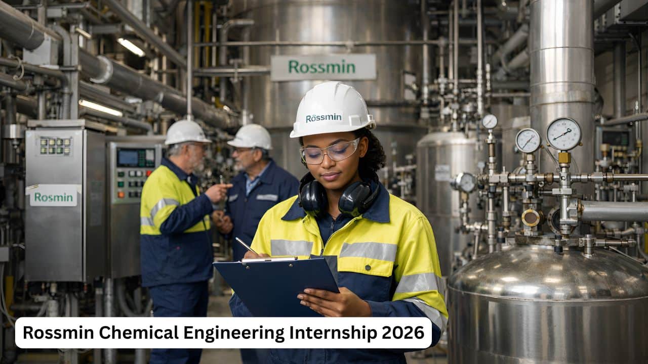 Rossmin Chemical Engineering internship candidate in an industrial plant environment