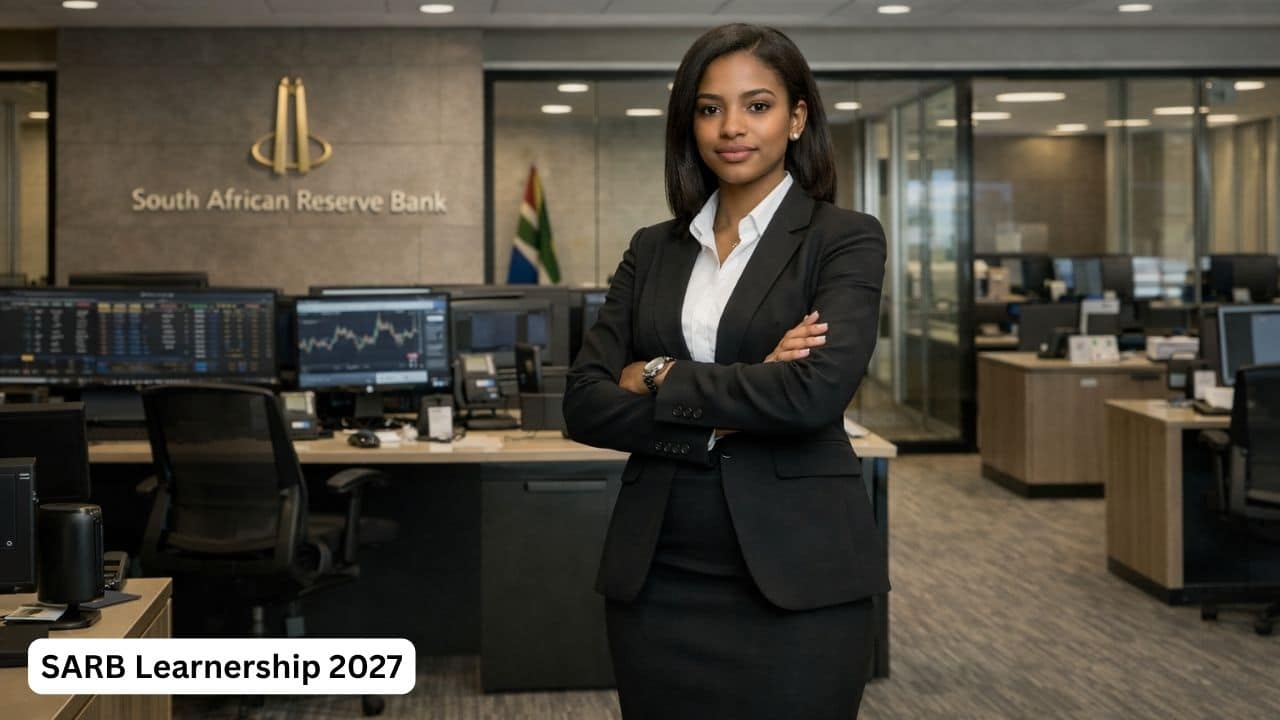 Young South African honours graduate in a professional banking environment for the SARB Learnership 2027