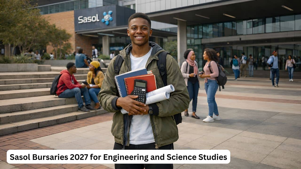 South African student on campus applying for the Sasol Engineering and Science bursary