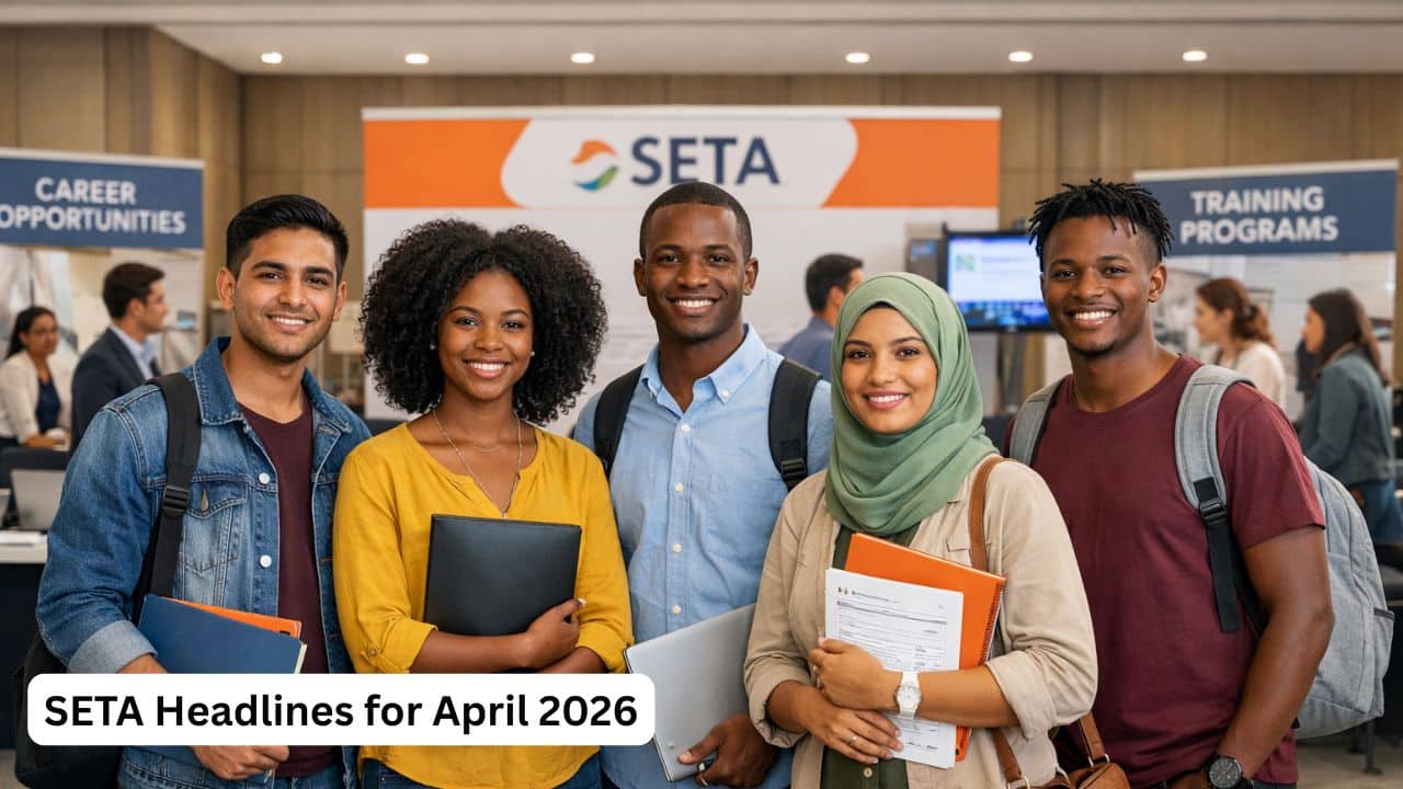 Young South Africans exploring SETA opportunities at a career and training event in April 2026