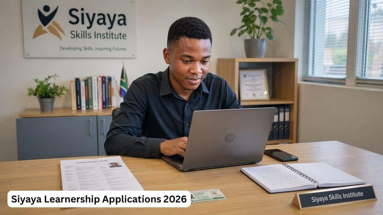 Young South African applicant completing the Siyaya learnership application online