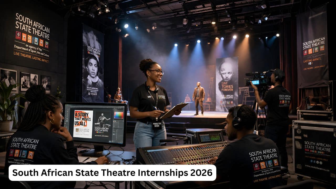 South African State Theatre interns working in a professional theatre and media production environment
