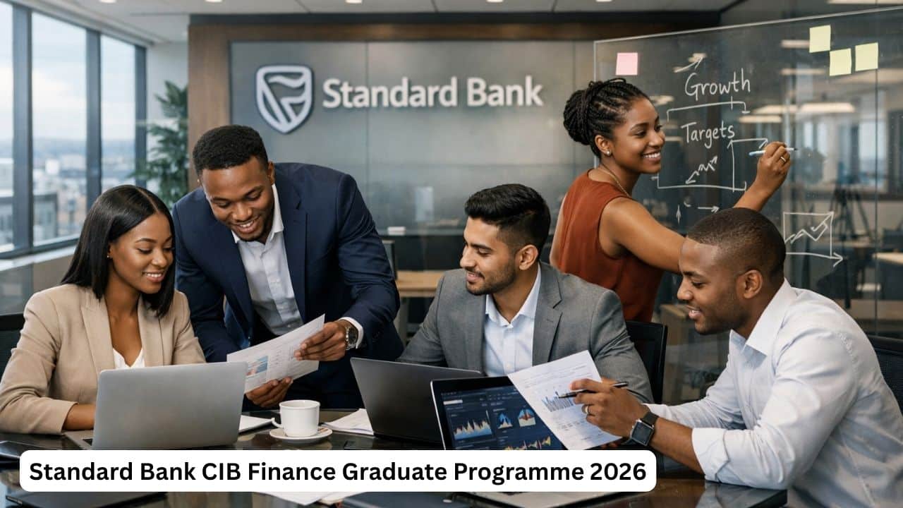 Standard Bank CIB Finance graduates in a corporate banking office environment
