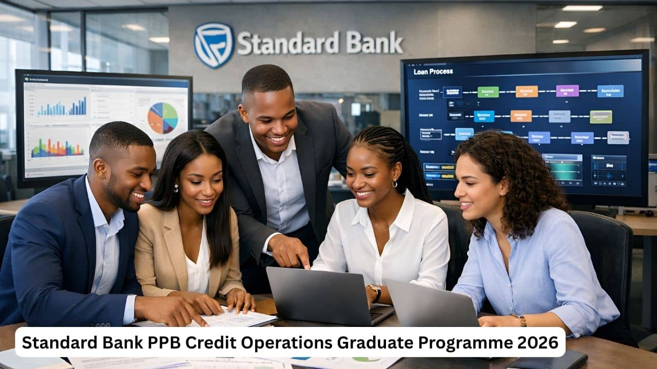 Standard Bank PPB Credit Operations graduates in a banking operations office environment