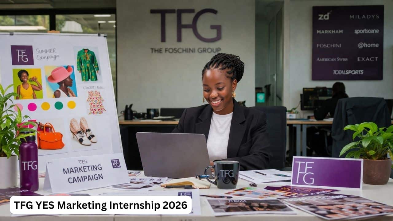 Young South African marketing graduate working on campaign ideas during a TFG internship