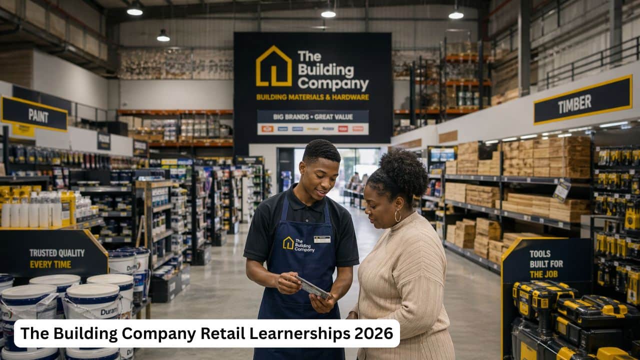 Young South African retail learner assisting a customer in a building materials store
