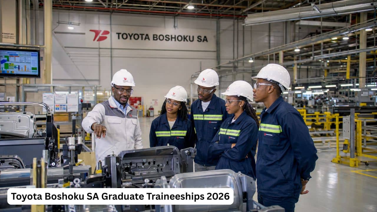 Young South African engineering graduates gaining workplace experience during the Toyota Boshoku SA Graduate Trainee Programme.