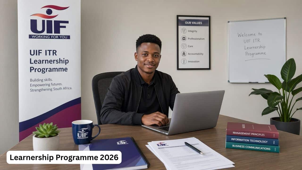 Young South African learner in a business and IT training environment for the UIF ITR Learnership Programme 2026
