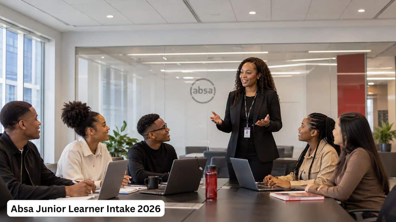 Young South African learners attending a banking training session for the Absa Junior Learner 2026 intake.