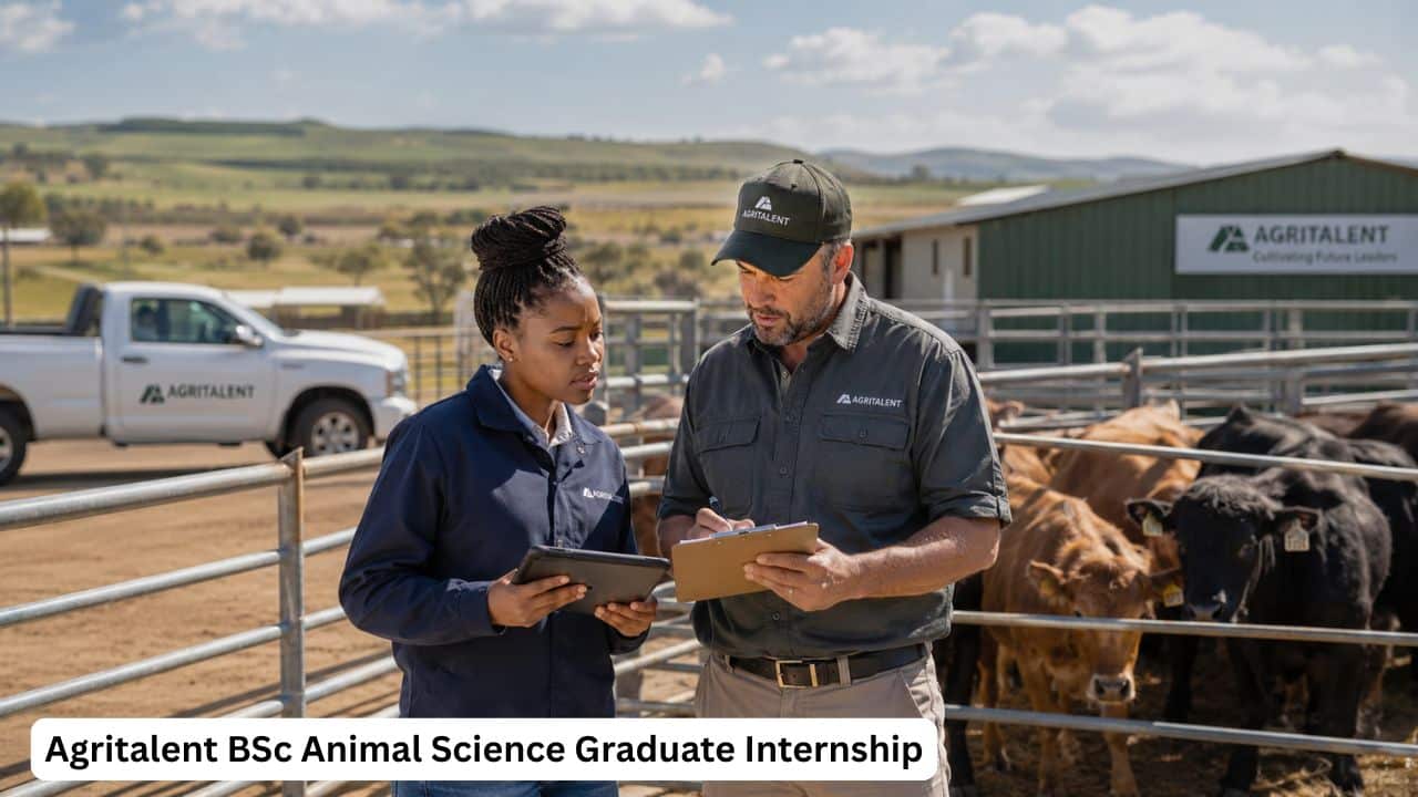 Young South African Animal Science graduate gaining practical agribusiness exposure during an internship.