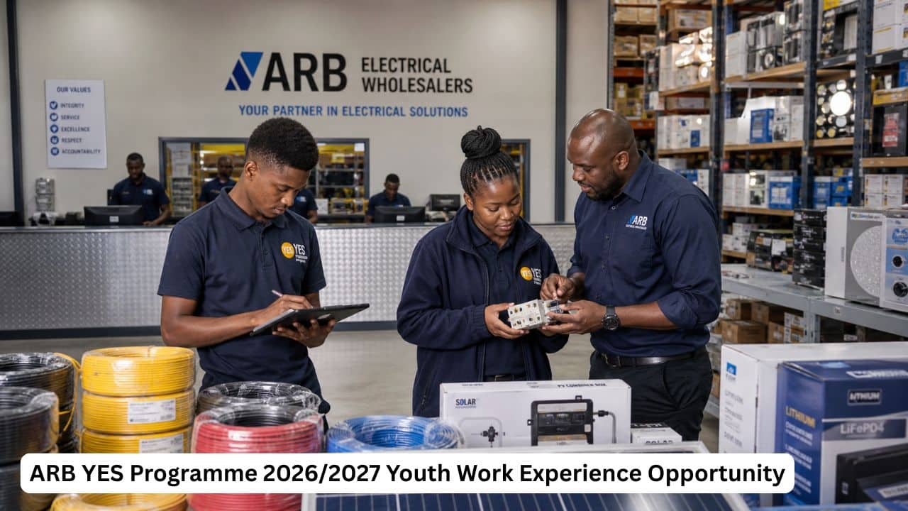 Young South African YES Programme participants gaining workplace experience at an electrical wholesaler branch.