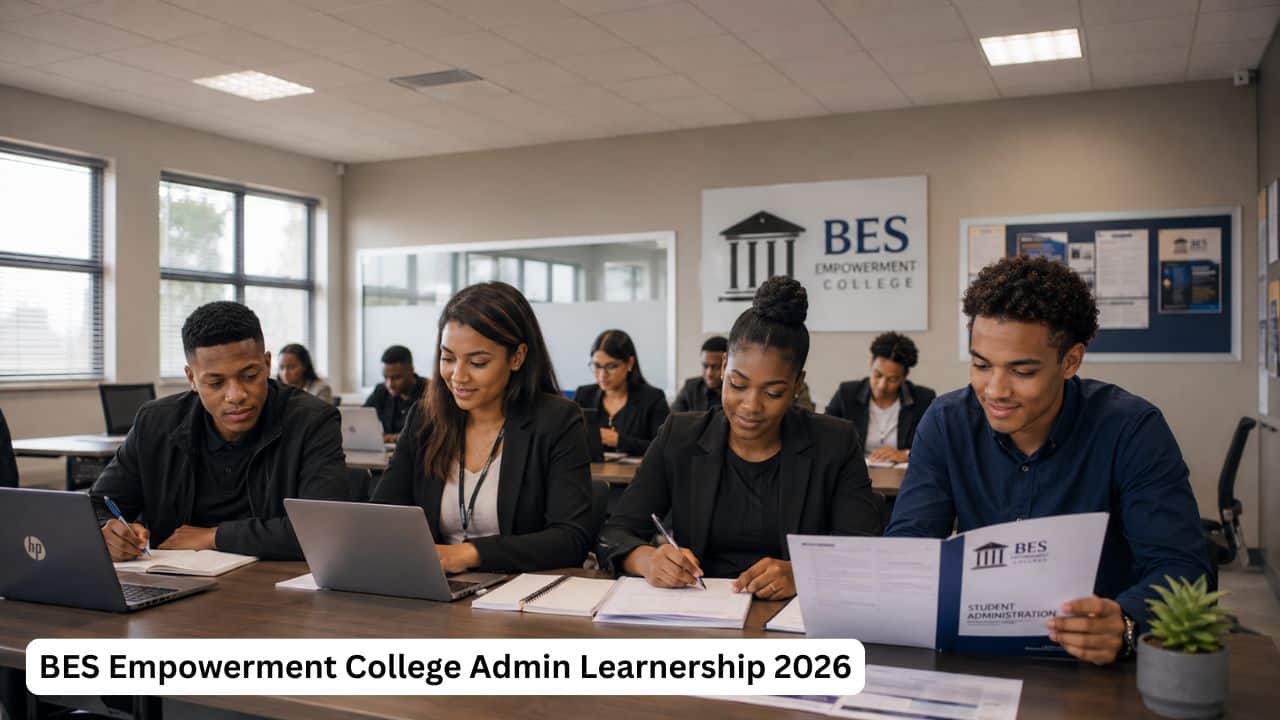 Young South African learners completing admin training for the BES Empowerment College Learnership.
