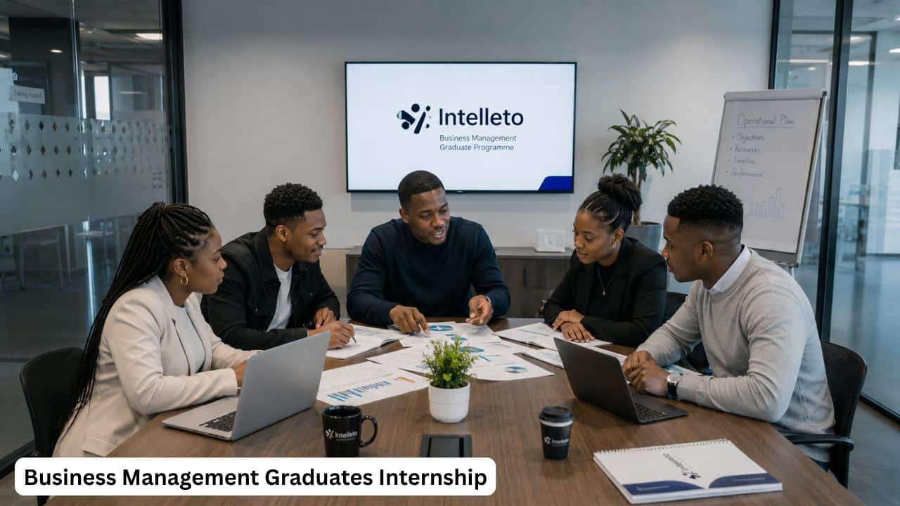Young South African Business Management graduates working with a mentor in a professional office training environment