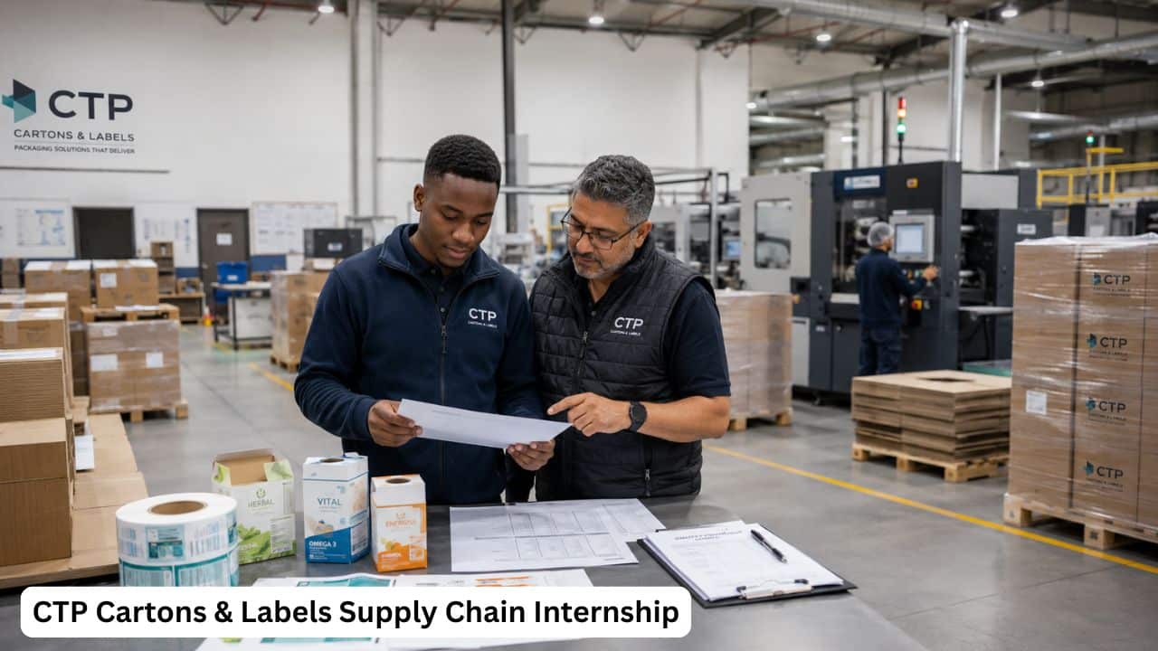 Young South African supply chain intern gaining manufacturing exposure at CTP Cartons & Labels.