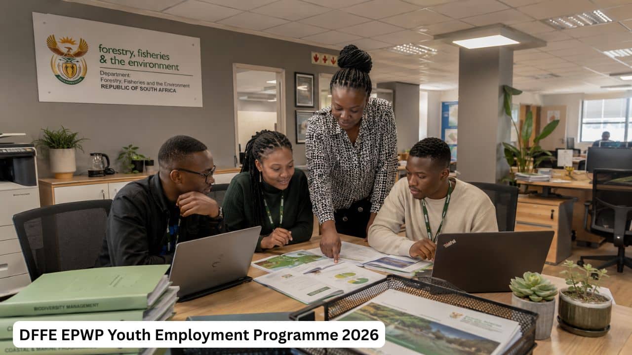 Young South African graduates participating in DFFE EPWP workplace support and data reporting training