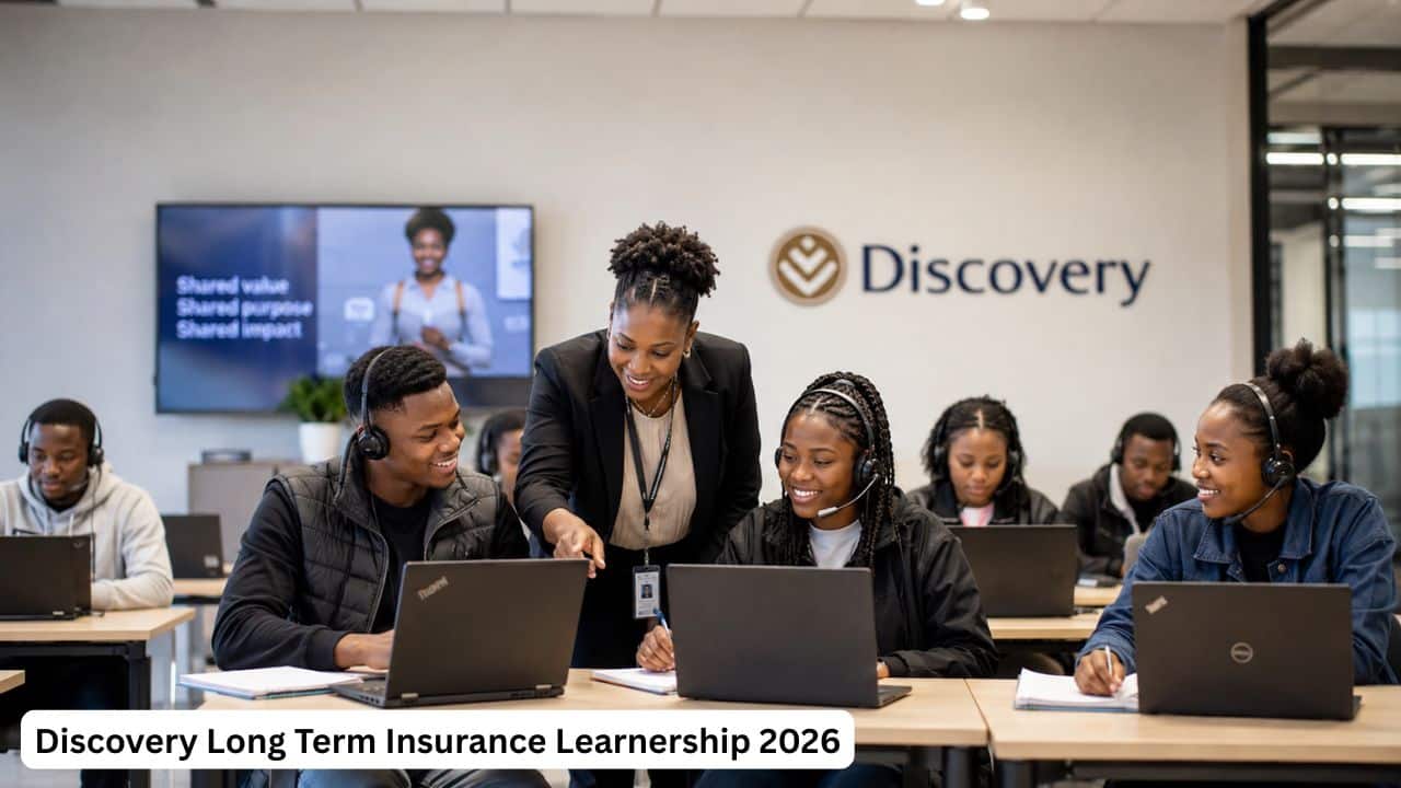 Young South African learners attending Discovery long term insurance learnership training