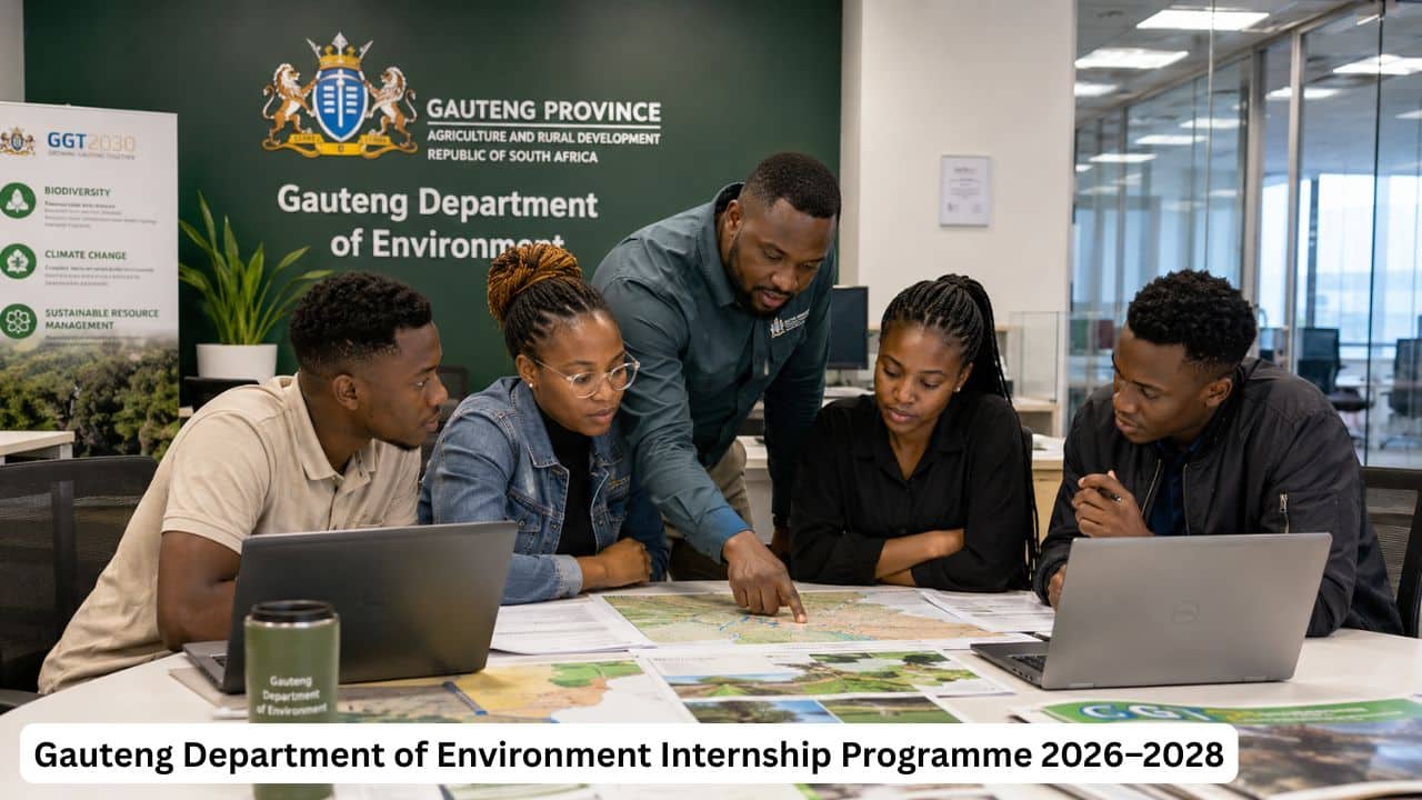 Young South African graduates receiving workplace training at the Gauteng Department of Environment