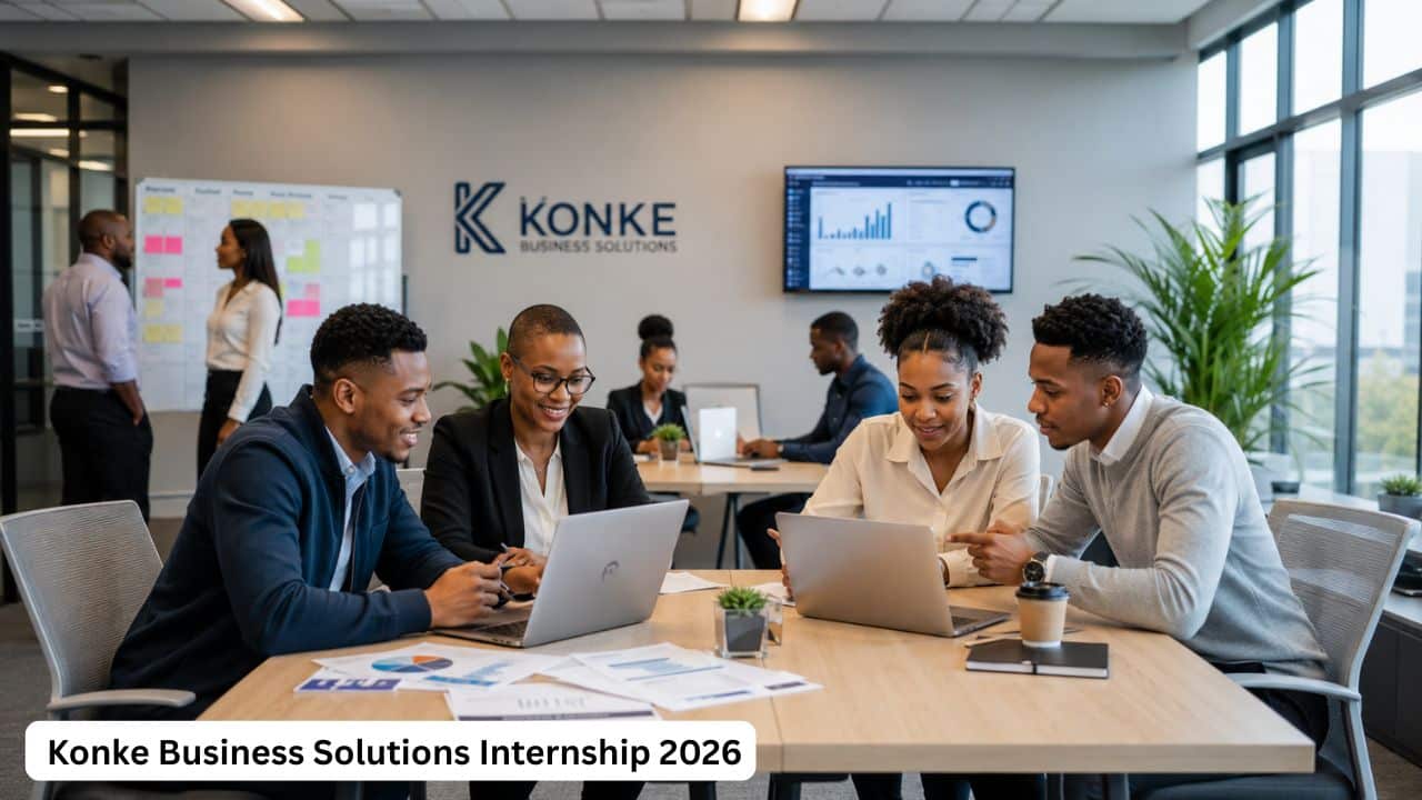 Young South African graduate interns receiving business training at Konke Business Solutions