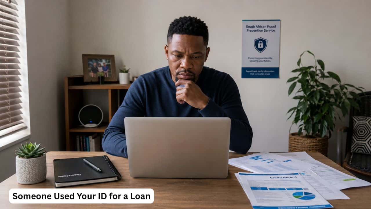 South African person checking a credit report to see if a loan was opened using their ID