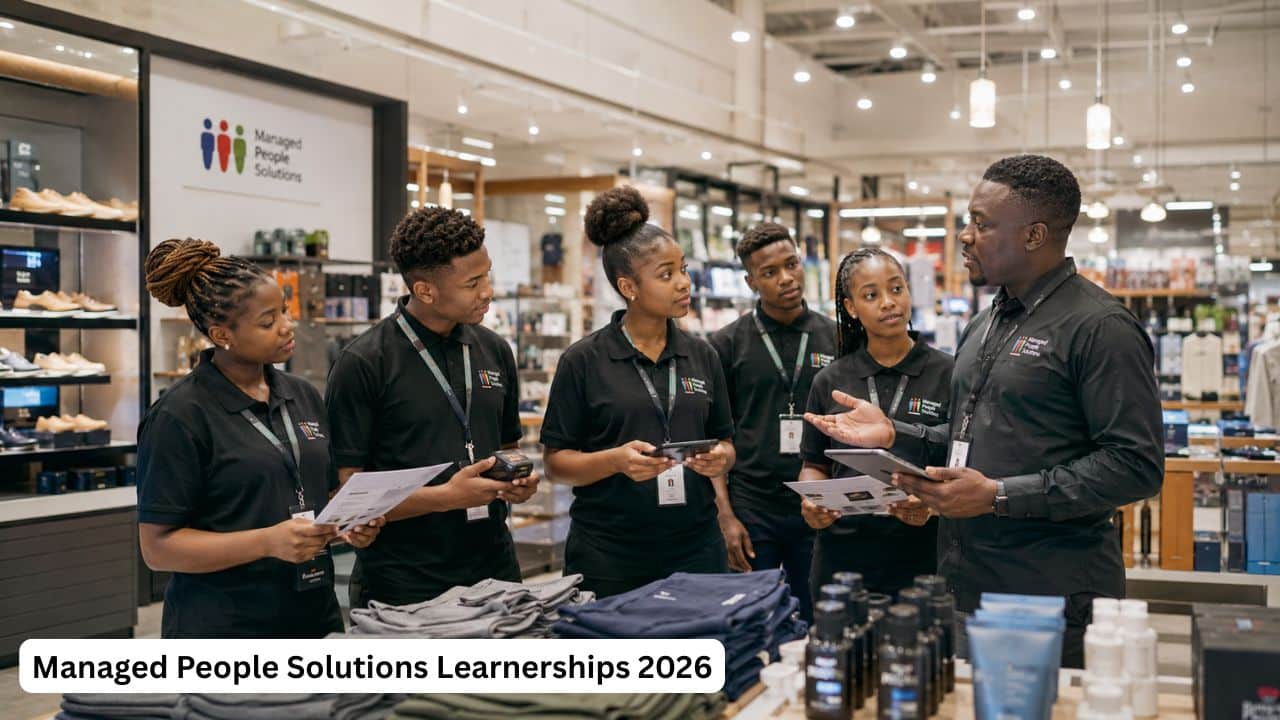 Young South African retail learners applying for Managed People Solutions Learnerships 2026