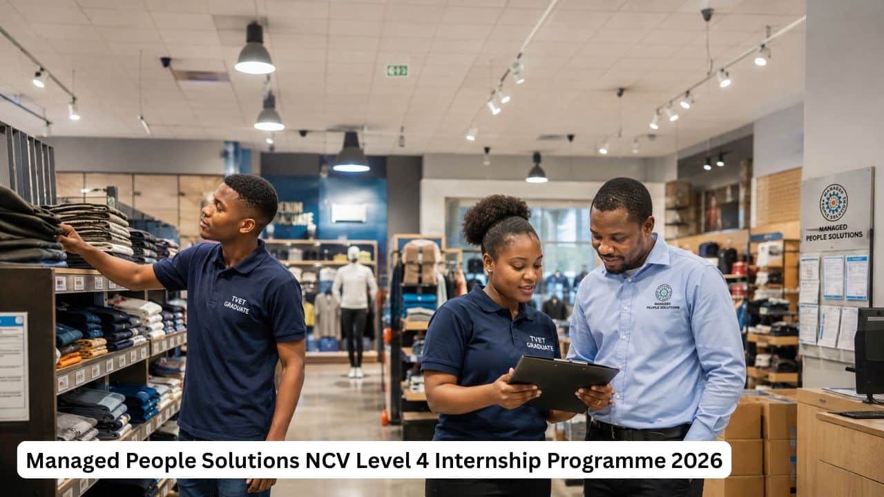 Young South African NCV Level 4 graduates gaining retail workplace experience through the Managed People Solutions internship programme