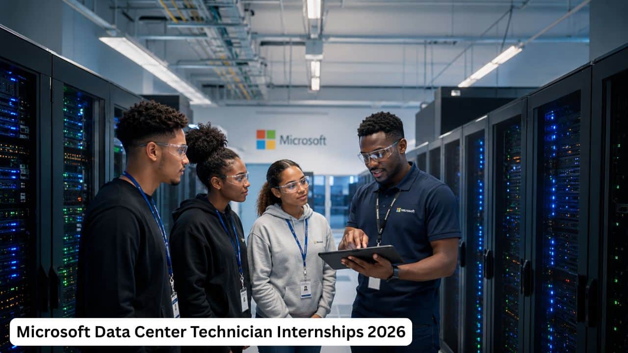 Young South African IT interns receiving data centre technician training at Microsoft