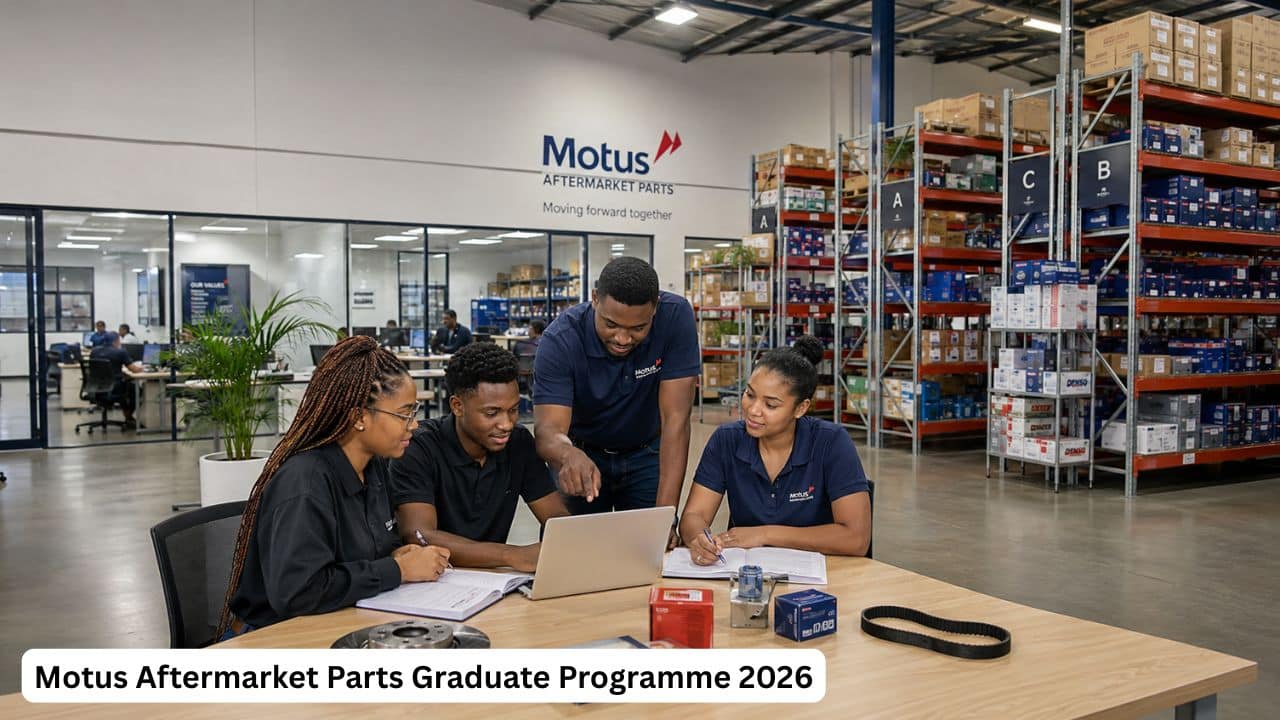 Young South African graduates gaining workplace experience at Motus Aftermarket Parts.