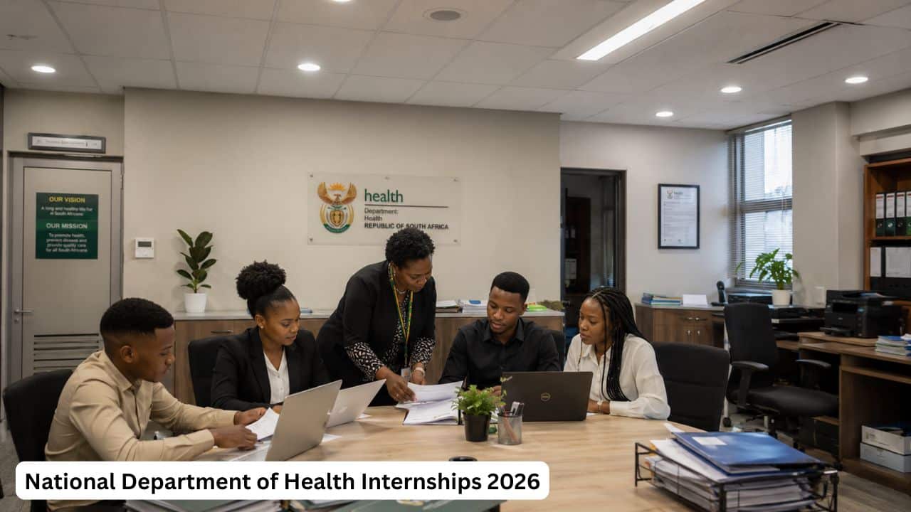Young South African graduates preparing applications for National Department of Health internships.