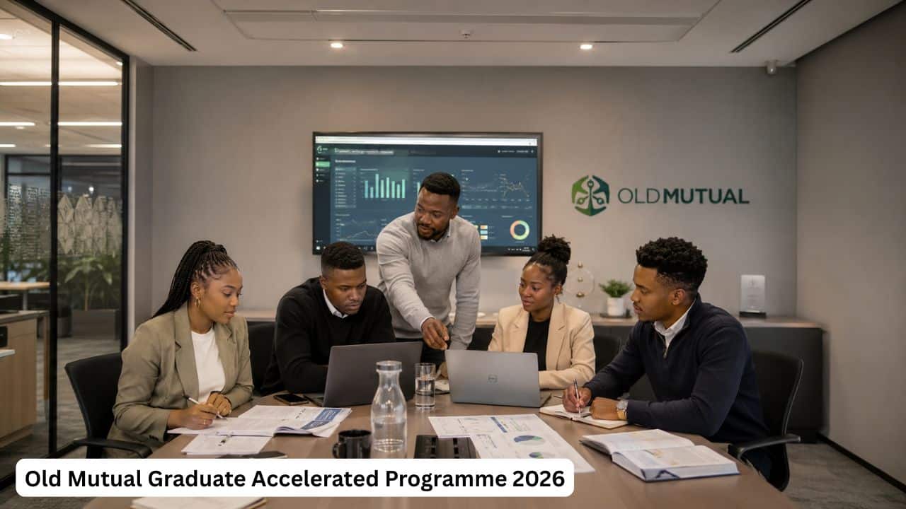 Young South African graduates receiving internal audit and risk training in a corporate financial services environment.