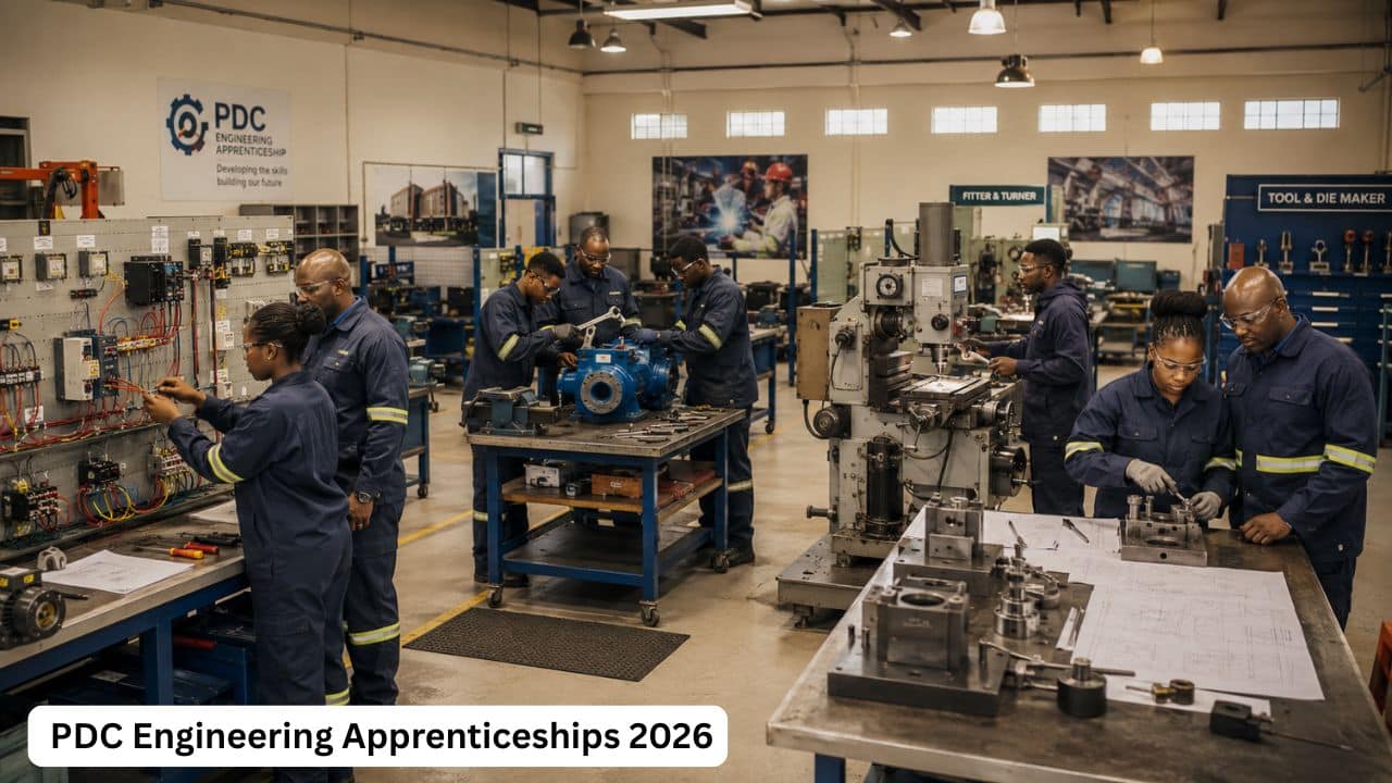Young South African engineering apprentices receiving artisan trade training through PDC.