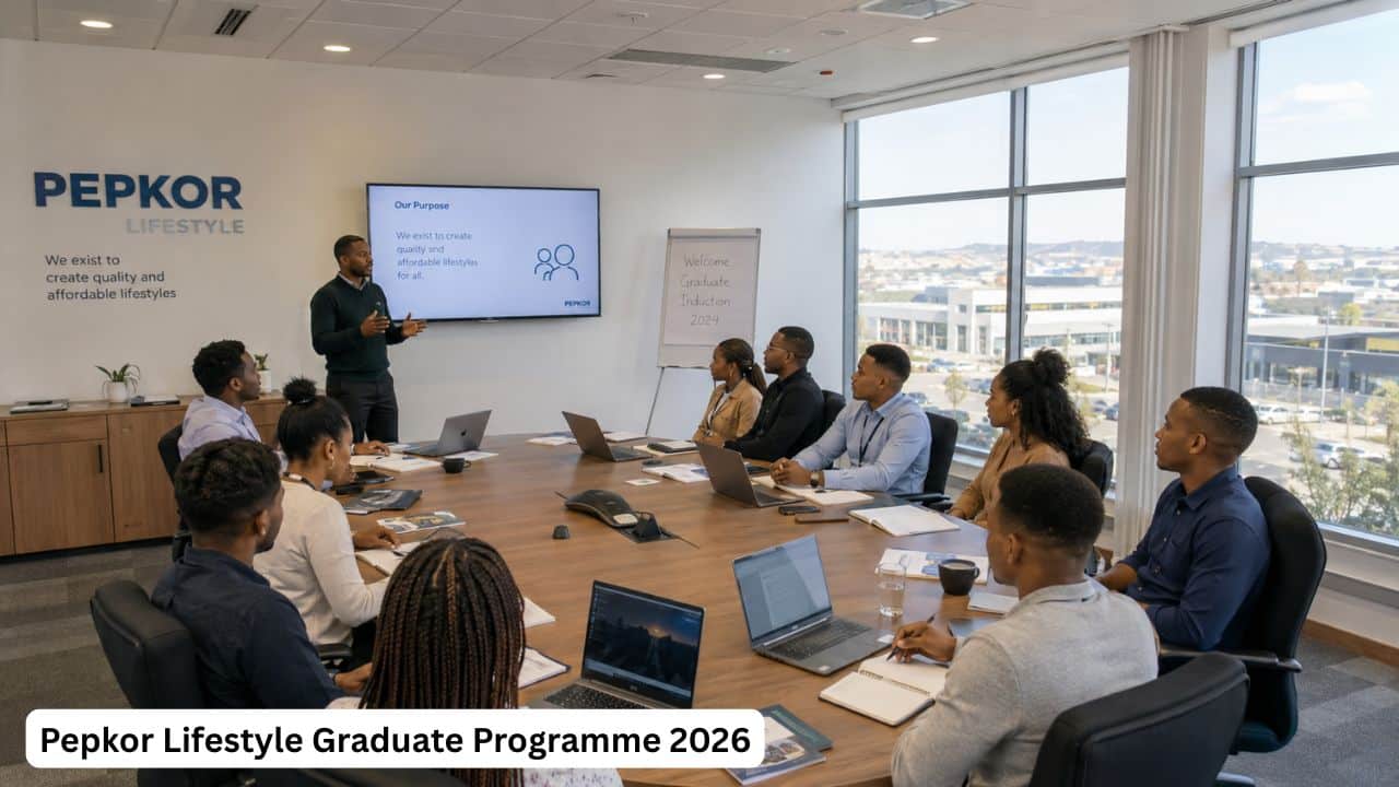 Young South African graduates attending a workplace induction session for the Pepkor Lifestyle Graduate Programme