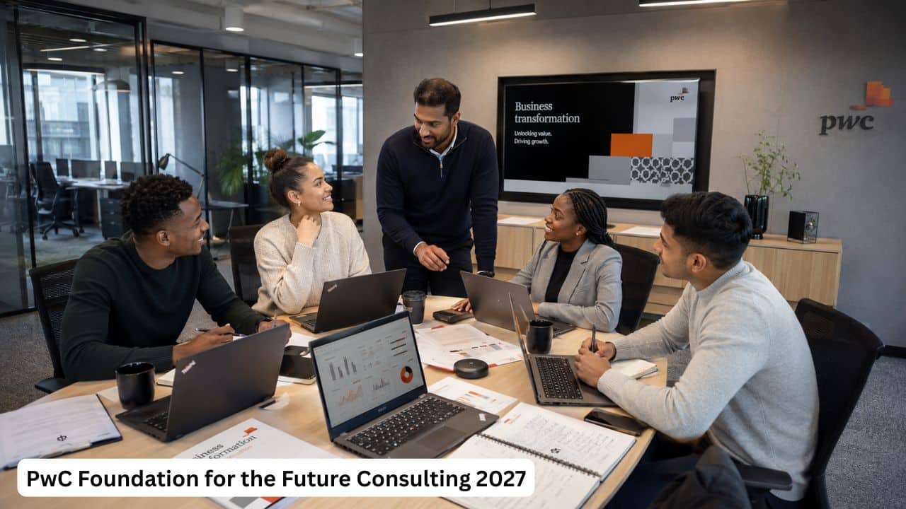 Young South African graduates working on a consulting project for the PwC Foundation for the Future programme