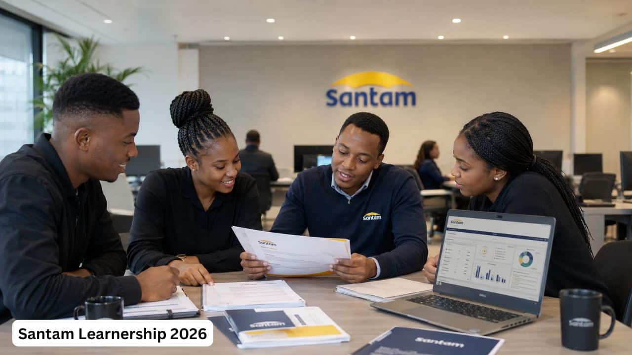 Young South African learners gaining insurance workplace experience at Santam