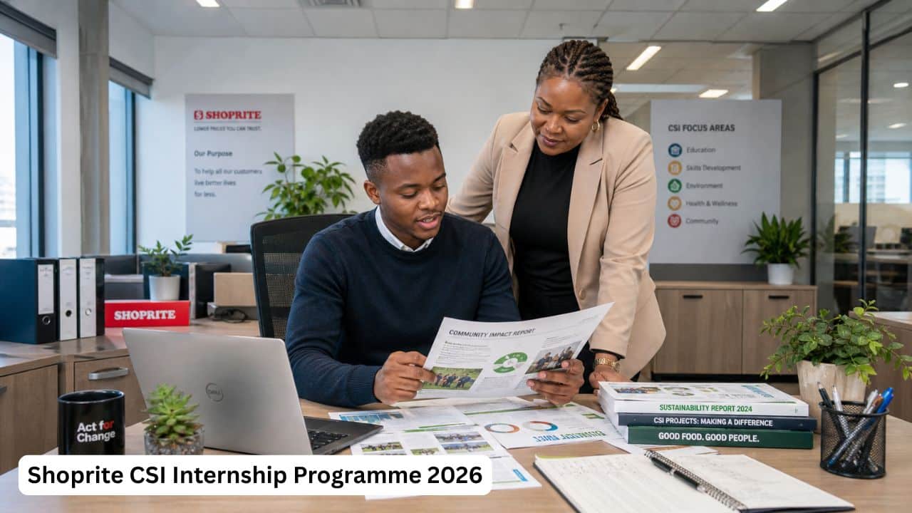 Young South African graduate intern supporting corporate social investment reporting and project coordination.