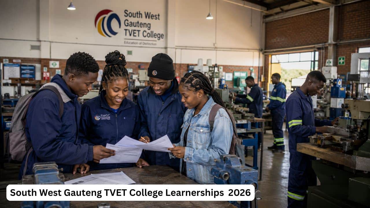 Young South African learners preparing for TVET college learnerships and occupational training programmes.