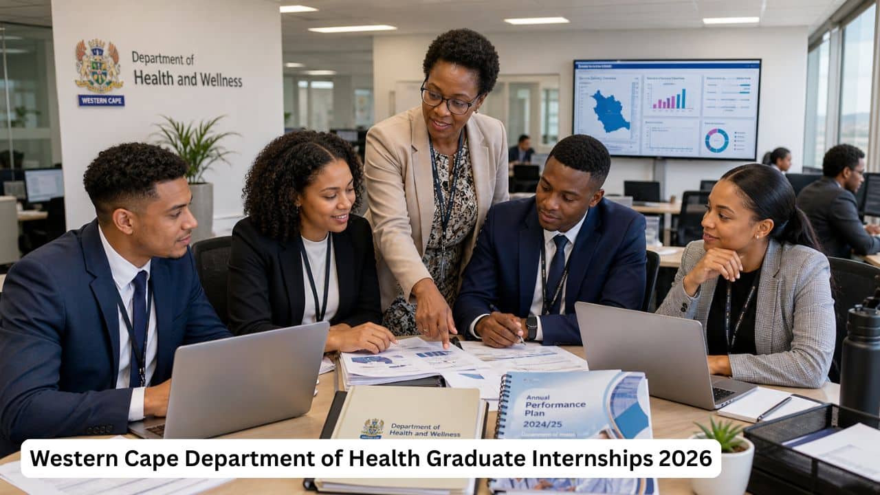 Young South African graduate interns receiving workplace training through the Western Cape Department of Health and Wellness Graduate Internships 2026.