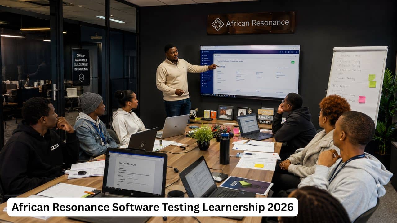 South African learners receiving software testing training during the African Resonance Software Testing Learnership.