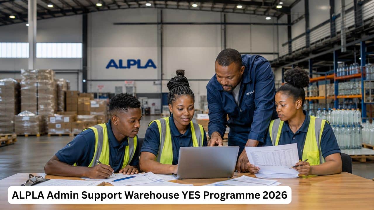 Young South African warehouse administration trainees preparing for the ALPLA YES Programme