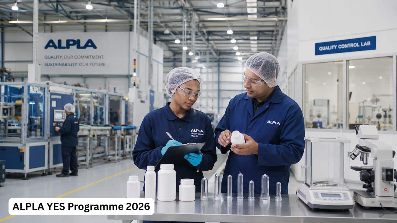 Young South African Quality Support trainee working in an ALPLA manufacturing plant