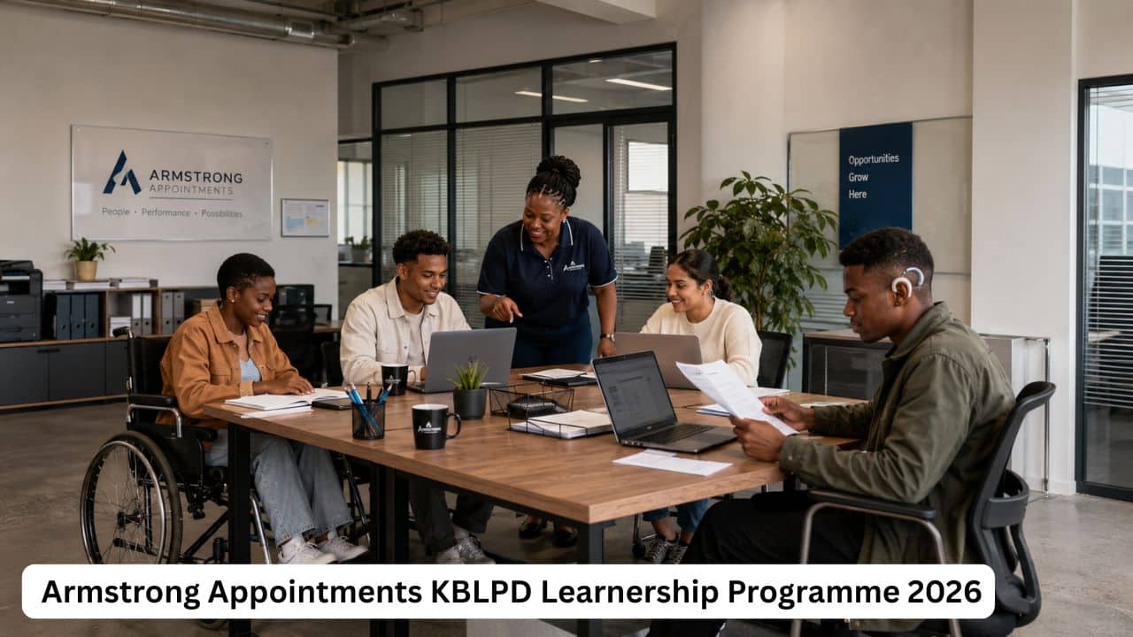 Young South African learners living with disabilities gaining office workplace experience through the Armstrong Appointments KBLPD Learnership Programme
