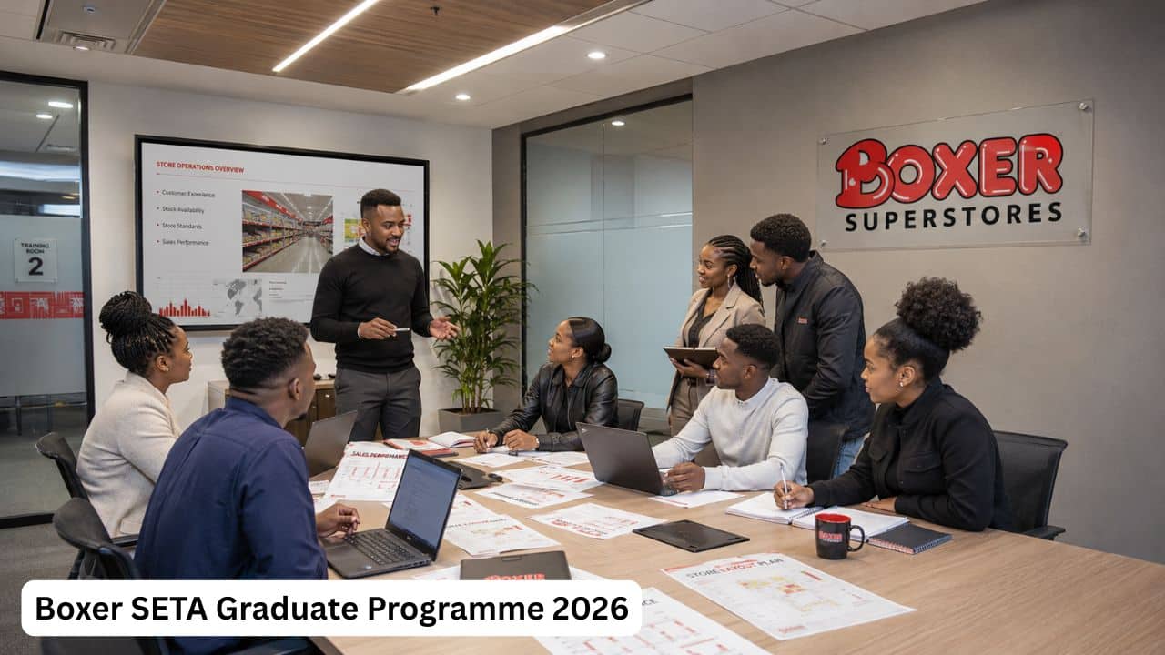 Young South African graduates taking part in the Boxer SETA Graduate Programme at a head office training session.