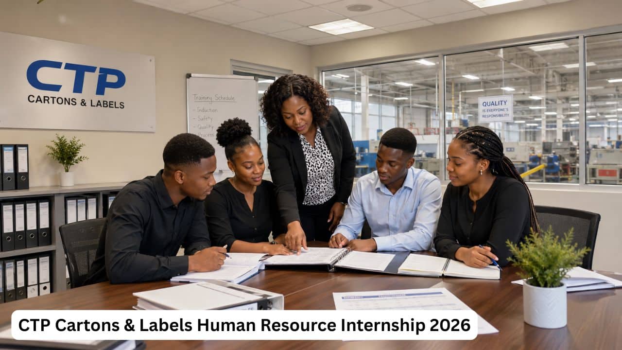Young South African HR graduates gaining workplace experience during the CTP Cartons & Labels Human Resource Internship 2026.