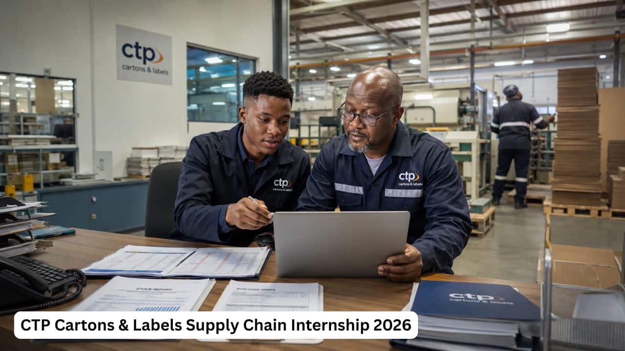 Young South African TVET student gaining supply chain workplace experience at CTP Cartons and Labels.