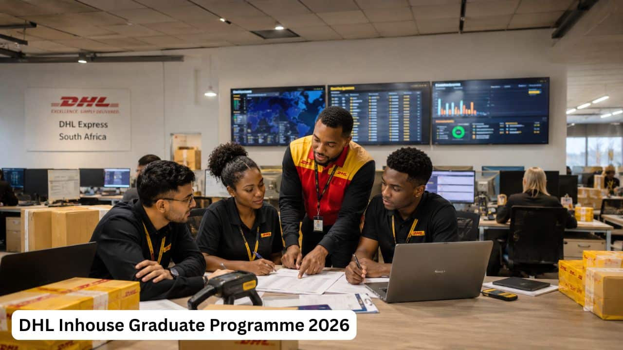 Young South African graduates learning in a DHL logistics operations office