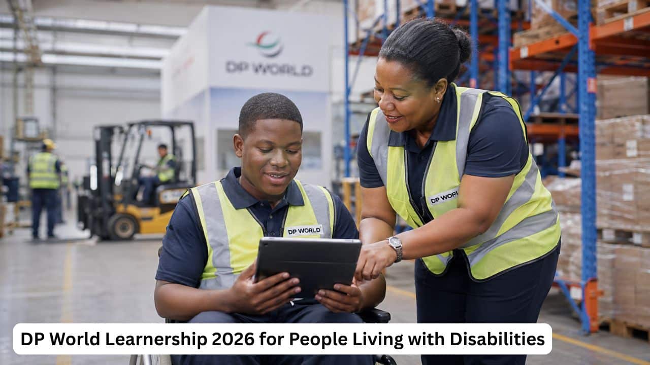 Young South African learner living with a disability gaining workplace experience through the DP World Learnership 2026.