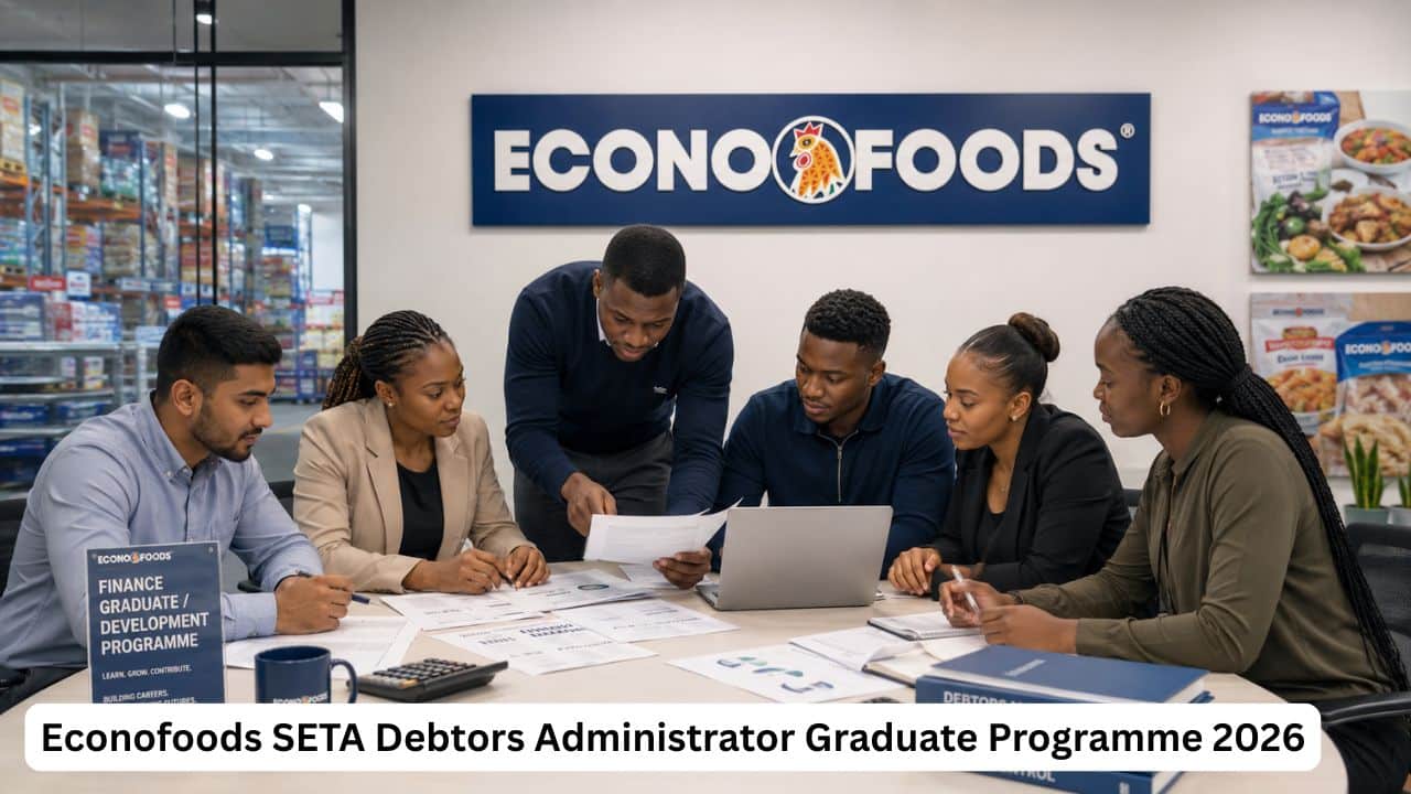 Young South African finance graduates gaining accounts receivable experience during the Econofoods SETA Debtors Administrator Graduate Programme 2026.