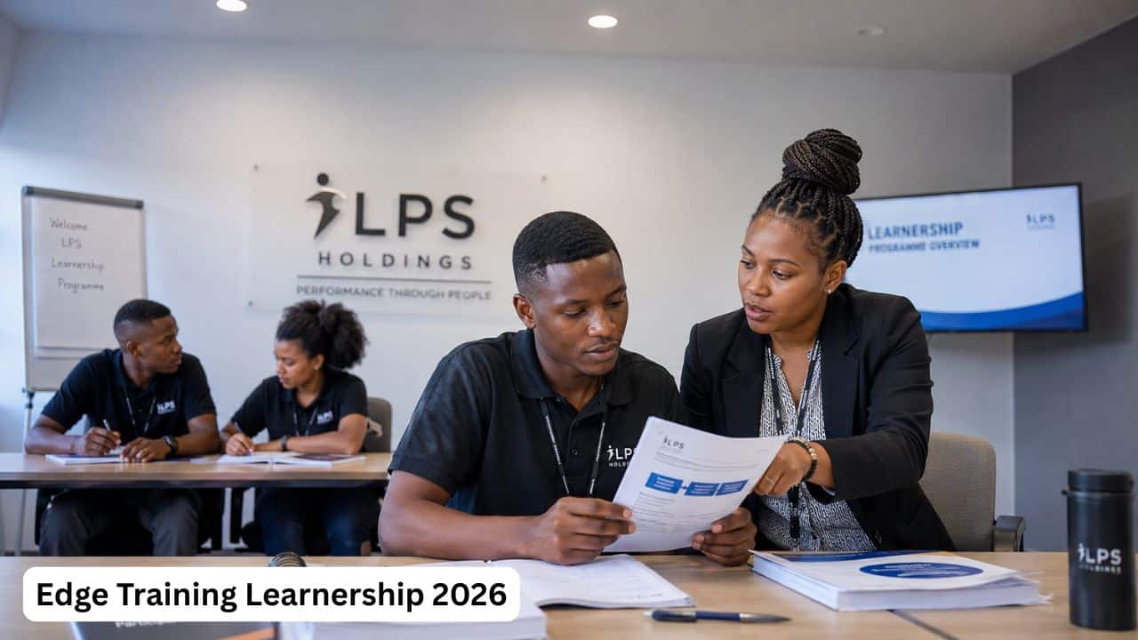 Young South African learner completing an application for the Edge Training Learnership 2026.