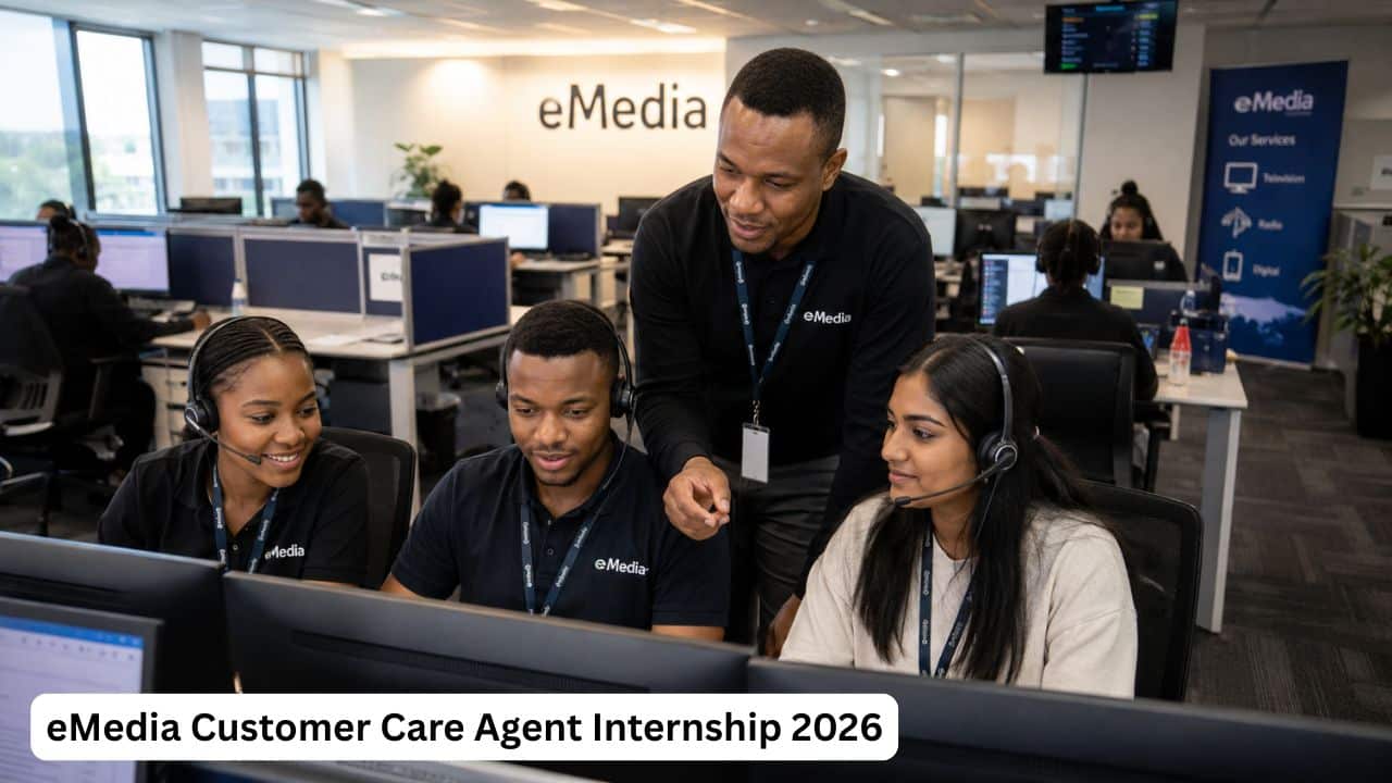 Young South African customer care interns preparing for the eMedia Customer Care Agent Internship