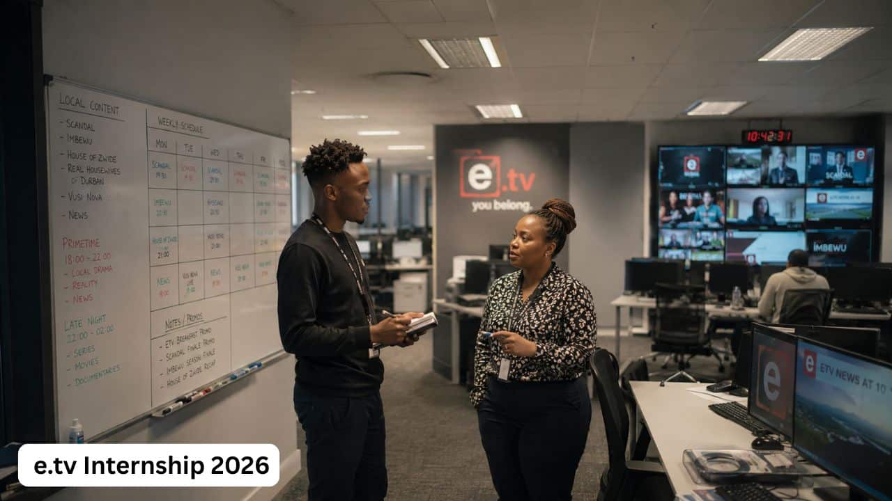 Young South African graduate gaining media workplace experience through the e.tv Internship 2026.