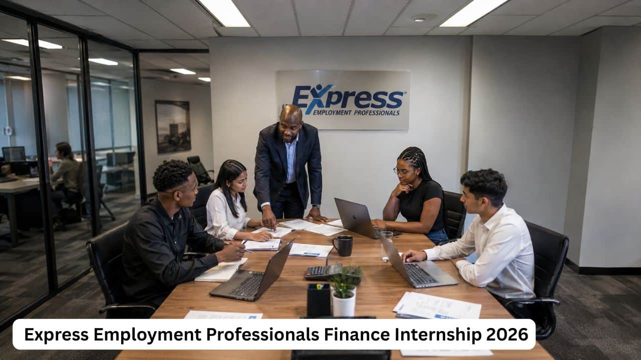 South African finance intern receiving workplace training during the Express Employment Professionals internship.